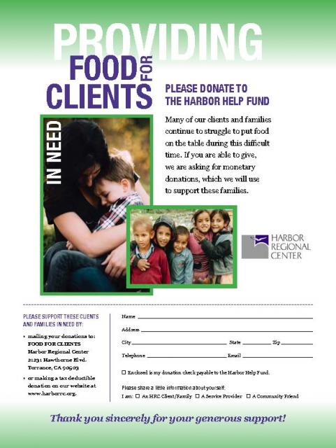 Food for Clients Donation Flyer